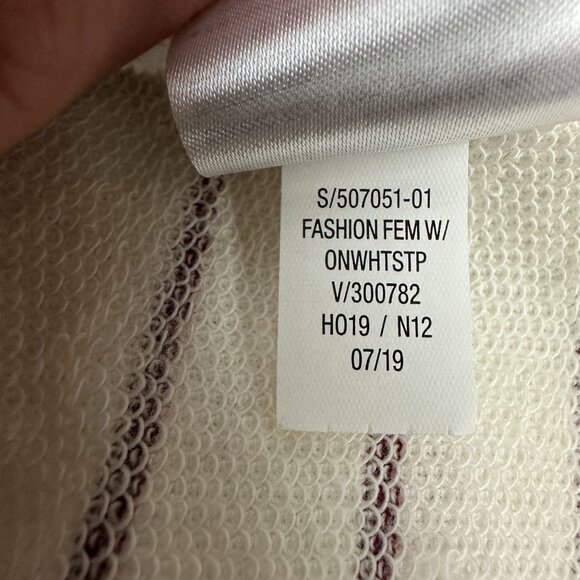 Old Navy Womens Size XL Striped Knot Front Top Cotton/Polyester White/Burgundy - Picture 6 of 6